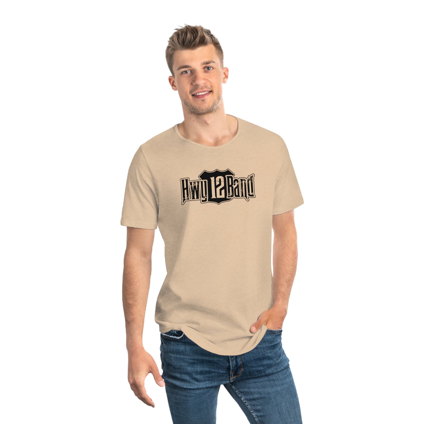 Hwy 12 Band Curved Hem Tee - Desert