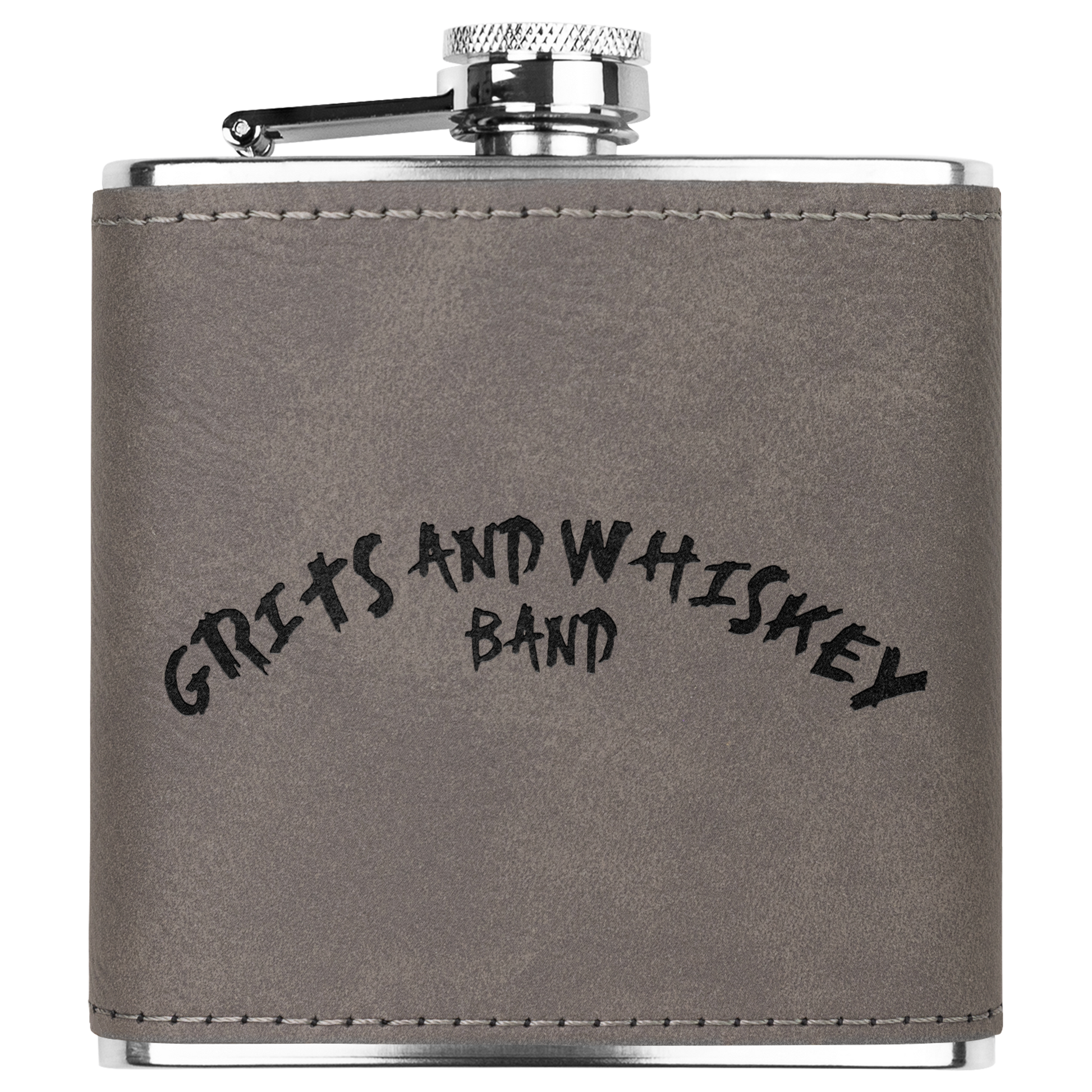 Grits_and_Whiskey_Band_Flask_Grey_Main_Mockup.png
