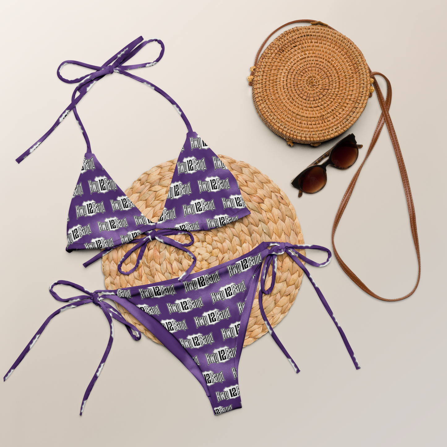 Hwy 12 Band Purple String bikini